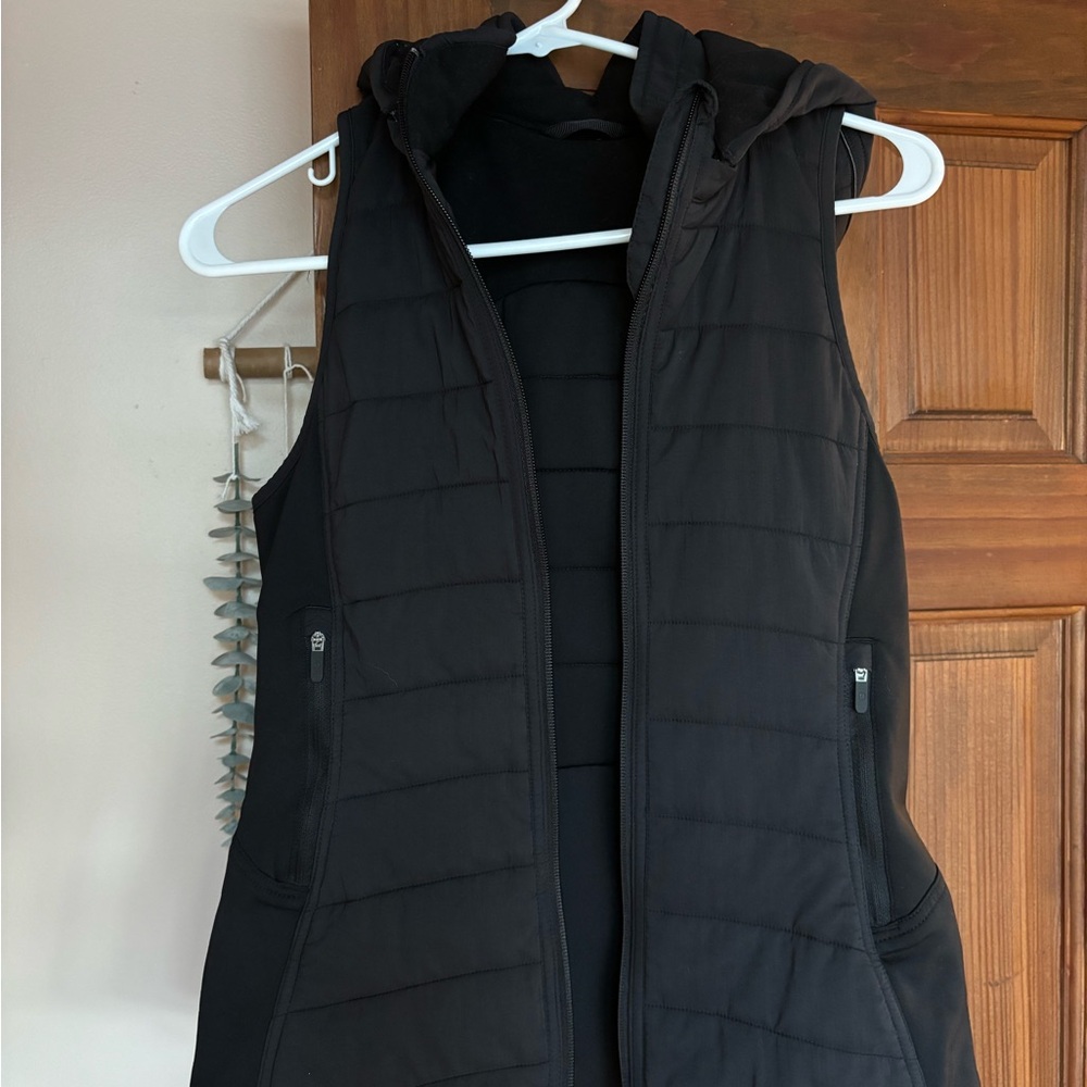 lululemon athletica Black Quilted Hooded Vest